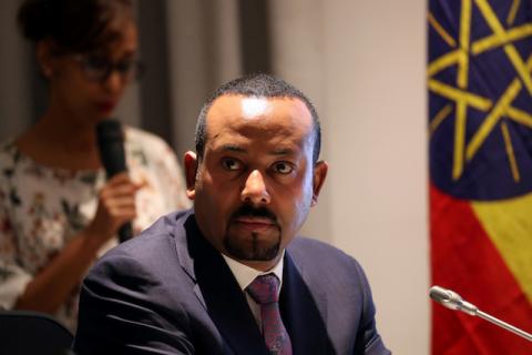 Ethiopia's Prime Minister Abiy Ahmed attends a signing ceremony with European Commission President Ursula von der Leyen in Addis Ababa, Ethiopia, December 7, 2019. PHOTO BY REUTERS/Tiksa Negeri