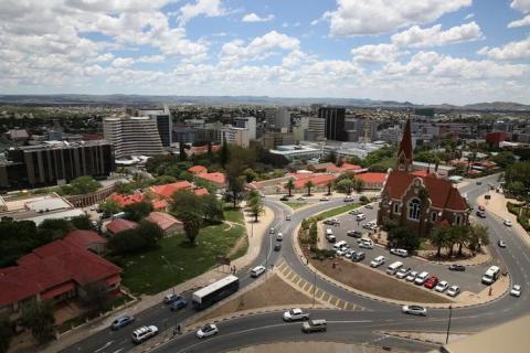 A general view of the city and Christ Church in Windhoek, Namibia, February 24, 2017. PHOTO BY REUTERS/Siphiwe Sibeko