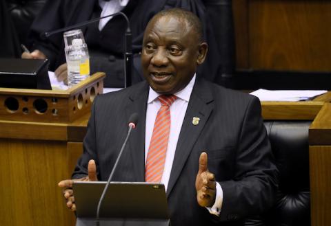 President Cyril Ramaphosa delivers his State of the Nation address at parliament in Cape Town, South Africa, February 13, 2020. PHOTO BY REUTERS/Sumaya Hisham