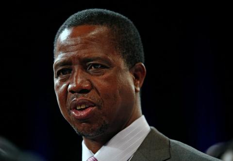 Zambian President Edgar Lungu reacts after participating in a discussion at the World Economic Forum on Africa 2017 meeting in Durban, South Africa, May 4, 2017. PHOTO BY REUTERS/Rogan Ward