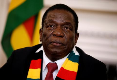 Zimbabwe's President Emmerson Mnangagwa gives a media conference at the State House in Harare, Zimbabwe, August 3, 2018. PHOTO BY REUTERS/Philimon Bulawayo