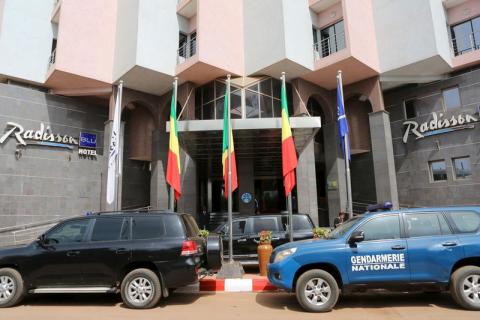 Cars are seen parked in front of the Radisson Blu hotel after it reopened in Bamako, Mali, December 15, 2015. PHOTO BY REUTERS/Joe Penney