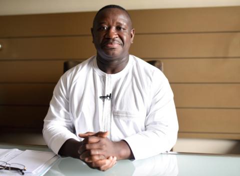 Sierra Leone's President Julius Maada Bio attends an interview in Freetown, Sierra Leone, April 5, 2018. PHOTO BY REUTERS/Olivia Acland