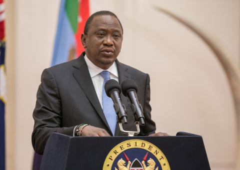 Kenya's President Uhuru Kenyatta addresses the Nation from State House in Nairobi, Kenya, September 14, 2018. PHOTO BY REUTERS/Presidential Press Service/Handout