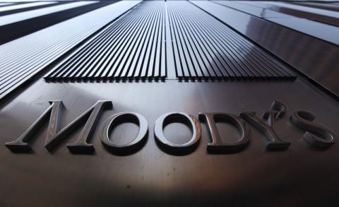  Moody's sign on the 7 World Trade Center tower is photographed in New York. PHOTO BY REUTERS/Mike Sagar