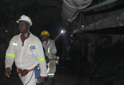 Mine workers are pictured at the Freda Rebecca gold mine in Bindura town. PHOTO BY REUTERS/Philimon Bulawayo