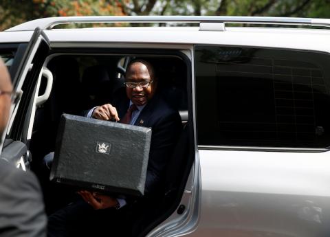 Zimbabwe Finance Minister Mthuli Ncube present the 2020 National Budget at Parliament Building in Harare,Zimbabwe, November 14,2019. PHOTO BY REUTERS/Philimon Bulawayo