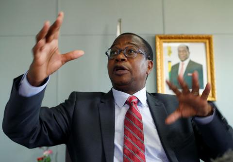 Finance Minister Mthuli Ncube gestures during a media briefing in Harare, Zimbabwe, October 5, 2018. PHOTO BY REUTERS/Philimon Bulawayo