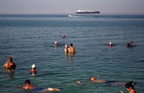 Tourists are seen at the Sinai Peninsula, the Gulf of Aqaba, Egypt, July 12, 2018. PHOTO BY REUTERS/Amr Abdallah Dalsh