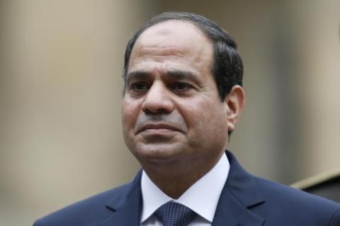 Egyptian President Abdel Fattah al-Sisi attends a military ceremony in the courtyard of the Invalides in Paris, November 26, 2014. PHOTO BY REUTERS/Charles Platiau