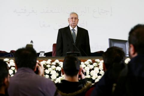 Algeria's interim president Abdelkader Bensala in Algiers, Algeria, April 9, 2019. PHOTO BY REUTERS/Ramzi Boudina