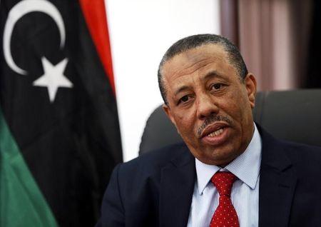 Libya's internationally recognized Prime Minister Abdullah al-Thinni speaks during an interview with Reuters in Bayda, February 15, 2015. PHOTO BY REUTERS/Esam Omran Al-Fetori