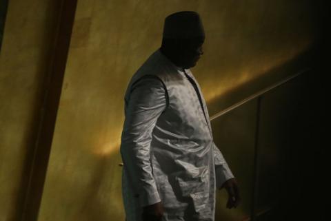 Gambia's President Adama Barrow arrives to speak at the Nelson Mandela Peace Summit during the 73rd United Nations General Assembly in New York, U.S., September 24, 2018. PHOTO BY REUTERS/Carlo Allegri