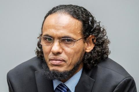 Ahmad al-Faqi al-Mahdi appears at the International Criminal Court in The Hague, Netherlands, August 22, 2016 at the start of his trial on charges of involvement in the destruction of historic mausoleums in Timbuktu during Mali's 2012 conflict. PHOTO BY REUTERS/Patrick Post