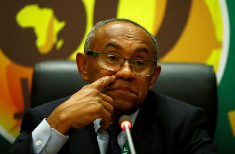 The newly elected Confederation of African Football President Ahmad Ahmad addresses a news conference after his victory at the African Union (AU) headquarters in Ethiopia's capital Addis Ababa, March 16, 2017. PHOTO BY REUTERS/Tiksa Negeri