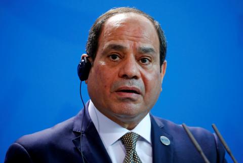 Egyptian President Abdel Fattah al-Sisi speaks during a news conference with German Chancellor Angela Merkel (not pictured) at the Chancellery in Berlin, Germany, October 30, 2018. PHOTO BY REUTERS/Hannibal Hanschke