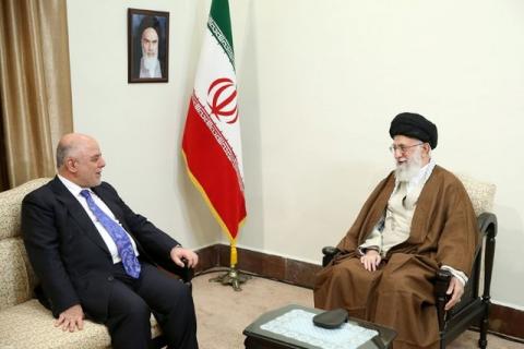 Iran's Supreme Leader Ayatollah Ali Khamenei meets with Iraqi Prime Minister Haider Al-Abadi in Tehran, Iran, October 26, 2017. PHOTO BY REUTERS/Leader.ir