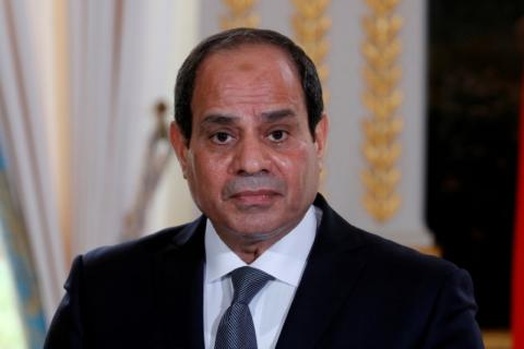 Egyptian President Abdel Fattah al-Sisi attends a news conference at the Elysee Palace in Paris, France, October 24, 2017. PHOTO BY REUTERS/Philippe Wojazer