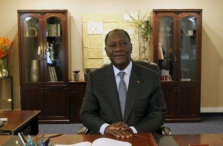 Ivory Coast's President Alassane Ouattara talks during an interview with Reuters at his office in Abidjan, October19, 2015. PHOTO BY REUTERS/Luc Gnago