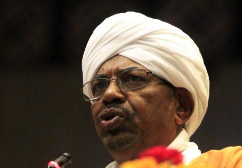 Sudan's President Omar al-Bashir gives an address at the opening of the eighth session of Parliament in Khartoum