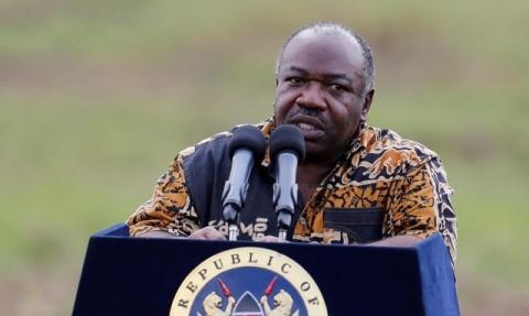 Gabon's President Ali Bongo Ondimba addresses the media at Nairobi National Park near Nairobi, Kenya, April 30, 2016. PHOTO BY REUTERS/Thomas Mukoya