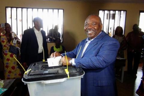 Gabon's President Ali Bongo Ondimba votes during the presidential election in Libreville, Gabon, August 27, 2016. PHOTO BY REUTERS/Gerauds Wilfried Obangome