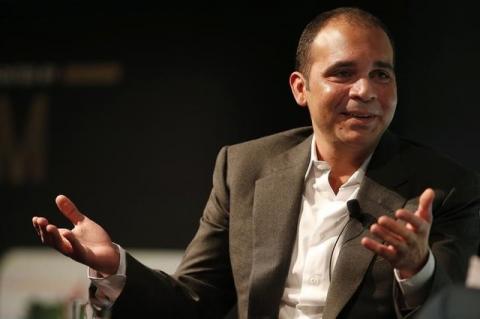 FIFA vice-president Prince Ali Bin Al Hussein of Jordan gestures during a speech on the future of football at the Soccerex convention in Manchester, northern Britain, September 7, 2015. PHOTO BY REUTERS/Phil Noble