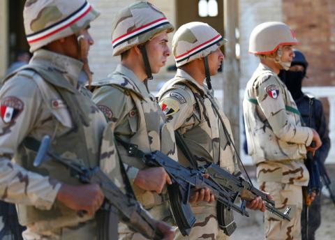 Military forces are seen in North Sinai, Egypt, December 1, 2017. PHOTO BY REUTERS/Mohamed Abd El Ghany