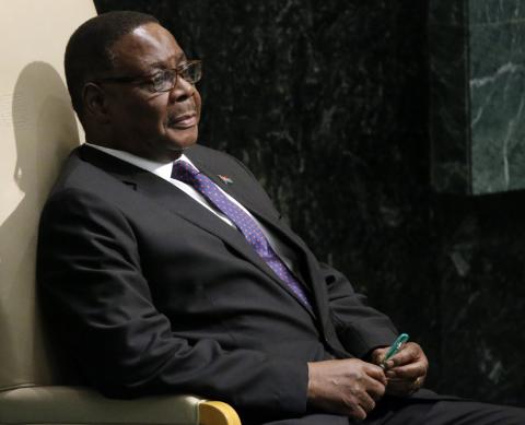 President Arthur Peter Mutharika of Malawi waits to address attendees during the 70th session of the United Nations General Assembly at the U.N. Headquarters in New York, September 29, 2015. PHOTO BY REUTERS/Carlo Allegri