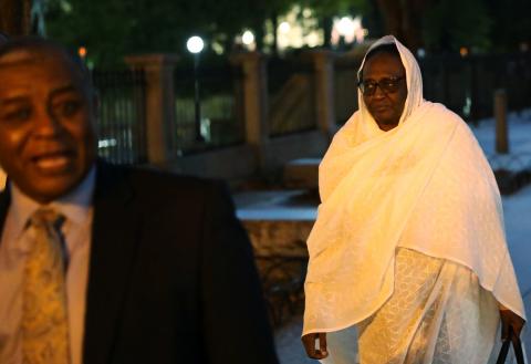 Foreign Minister of Sudan Asma Mohamed Abdalla leaves the U.S. Treasury Department after negotiations on the disputed Grand Ethiopian Renaissance Dam, situated on the border between Ethiopia and Sudan, in Washington, U.S., November 6, 2019. PHOTO BY REUTERS/Siphiwe Sibeko