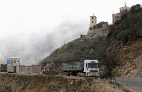 A truck drives on the main highway to the port city of Massawa from Eritrea's capital Asmara, February 20, 2016. PHOTO BY REUTERS/Thomas Mukoya