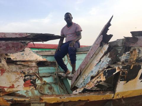 Assane Diallo, a migrant who is preparing to travel by boat from Senegal to the Canary Islands, poses for photograph in Dakar, Senegal, November 28, 2018. PHOTO BY REUTERS/Edward McAllister