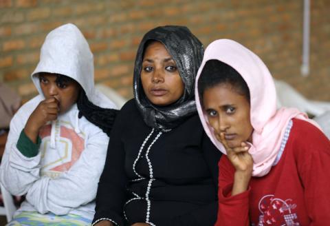 Asylum-seekers who arrived from Libya, are seen at the United Nations emergency transit centre in Gashora, Rwanda, October 23, 2019. PHOTO BY REUTERS/Stringer