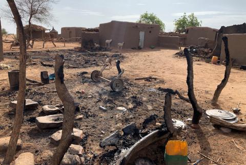 A general view shows the damage at the site of an attack on the Dogon village of Sobane Da, Mali, June 11, 2019. PHOTO BY REUTERS/Malick Konate