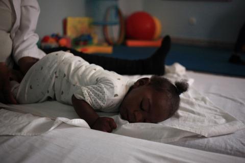 Ten month old Emiliano Cula, who has microcephaly, receives physiotherapy to try and stimulate control over his muscles in Luanda, Angola, September 6, 2018. PHOTO BY REUTERS/Stephen Eisenhammer