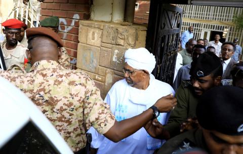 Sudan's ex-president Omar al-Bashir leaves the office of the anti-corruption prosecutor in Khartoum, Sudan, June 16, 2019. PHOTO BY REUTERS/Umit Bektas