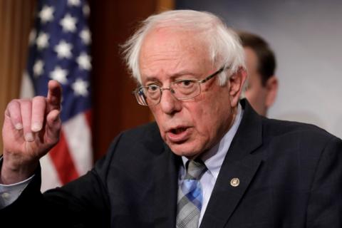 U.S. Senator Bernie Sanders speaks during a news conference on Yemen resolution on Capitol Hill in Washington, U.S., January 30, 2019. PHOTO BY REUTERS/Yuri Gripas