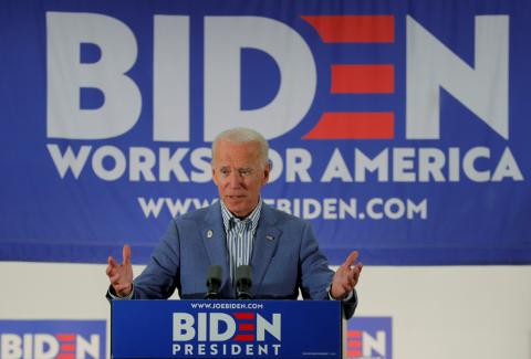 Democratic 2020 U.S. presidential candidate and former Vice President Joe Biden speaks at a campaign stop at the IBEW Local 490 in Concord, New Hampshire, U.S., June 4, 2019. PHOTO BY REUTERS/Brian Snyder