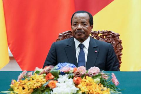 President of Cameroon Paul Biya attends a ceremony at The Great Hall Of The People in Beijing, China, March 22, 2018. PHOTO BY REUTERS/Lintao Zhang/Pool 