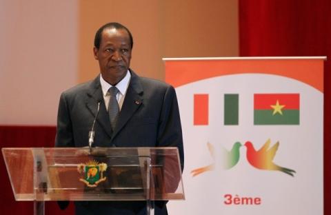 Blaise Compaore speaks at the Felix Houphouet Boigny foundation during a summit for the Treaty of Friendship and Cooperation between the Ivory Coast and Burkina Faso, in Yamoussoukro, Ivory Coast July 30, 2013. PHOTO BY REUTERS/Luc Gnago