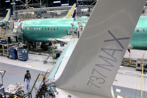 A wing of the Boeing 737 MAX is pictured during a media tour of the Boeing 737 MAX at the Boeing plant in Renton, Washington, December 7, 2015. PHOTO BY REUTERS/Matt Mills McKnight