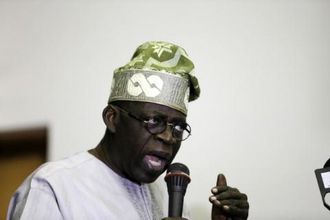 Bola Tinubu, former Lagos state governor and All Progressives Congress (APC) leader, speaks at a party meeting in Abuja, Febuary 17, 2015. PHOTO BY REUTERS/Afolabi Sotunde