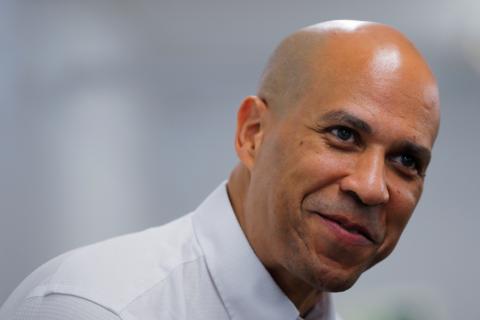 Democratic 2020 U.S. presidential candidate and U.S. Senator Cory Booker (D-NJ) speaks before campaigning door-to-door in Manchester, New Hampshire, U.S., July 13, 2019. PHOTO BY REUTERS/Brian Snyder