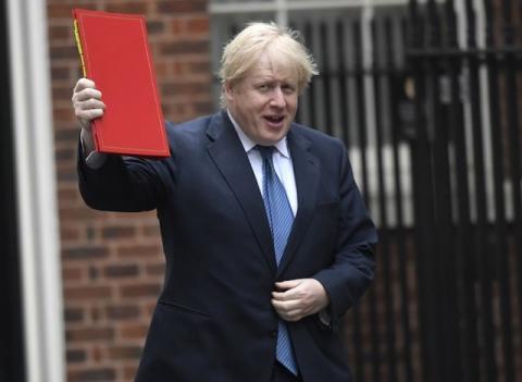 Britain's Foreign Secretary Boris Johnson arrives in Downing Street, London, March 14, 2017. PHOTO BY REUTERS/Toby Melville