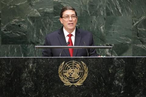 Cuba's Foreign Minister Bruno Rodriguez Parrilla addresses the 69th United Nations General Assembly at the U.N. headquarters in New York, September 27, 2014. PHOTO BY REUTERS/Eduardo Munoz