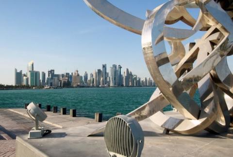 Buildings are seen from across the water in Doha, Qatar, June 5, 2017. PHOTO BY REUTERS/Stringer