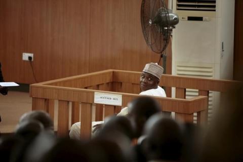 Nigeria Senate President Bukola Saraki looks on from the dock at the Code of Conduct Tribunal at Darki Biu, Jabi Abuja, Nigeria, September 22, 2015. PHOTO BY REUTERS/Afolabi Sotunde