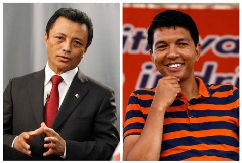 A combination photo shows former Madagascar's Marc Ravalomanana on February 17, 2011 and former Madagascar's President Andry Rajoelina on December 18, 2013 respectively. PHOTO BY REUTERS/Mike Hutchings and REUTERS/Thomas Mukoya