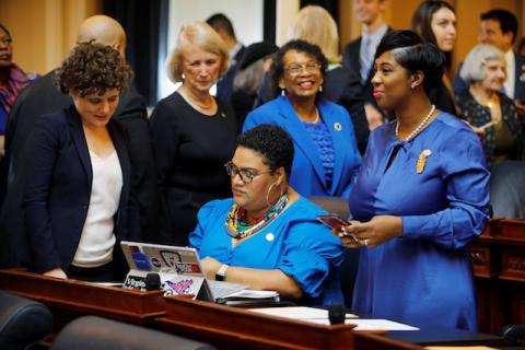 Democratic delegates including women and minorities congregate on the floor of the House as the General Assembly prepares to convene in Richmond, Virginia, U.S., January 8, 2020. PHOTO BY REUTERS