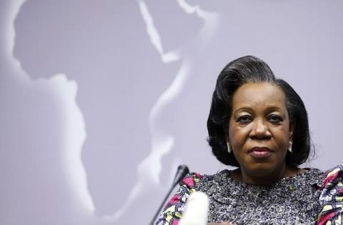 Central African Republic's interim President Catherine Samba-Panza holds a news conference during an European Union (EU)-Africa summit in Brussels, April 3, 2014. PHOTO BY REUTERS/Francois Lenoir